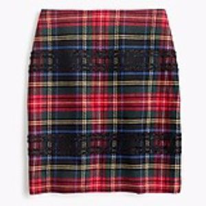 J Crew Mini Skirt in Lurex Stewart Tartan